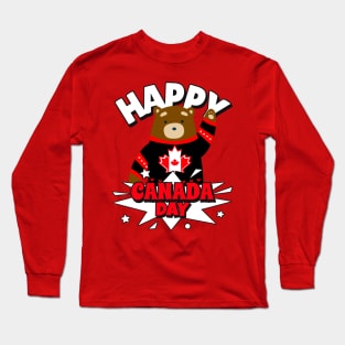 HAPPY Canada Day Bear Long Sleeve T-Shirt